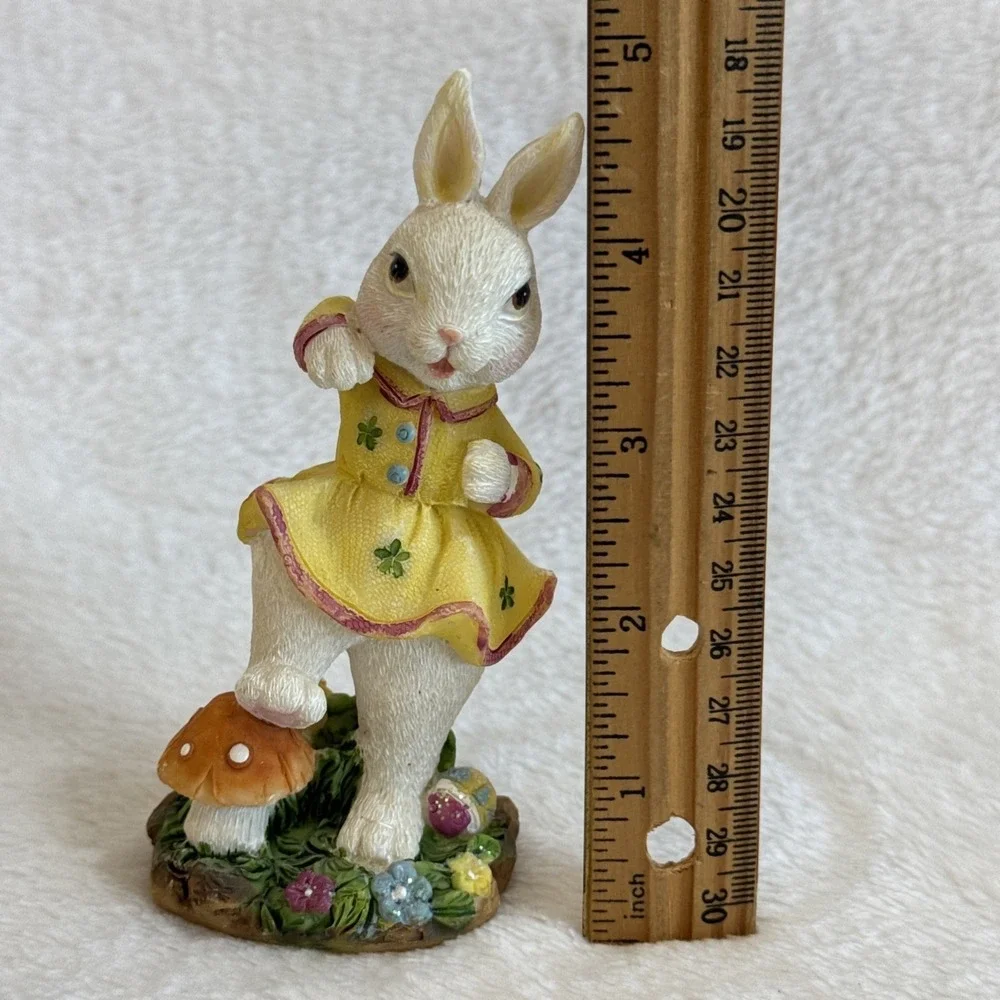 Bunny Gardens Backyard‎ Bunnies Limited Ed Rabbit Figurine Yellow Dress 4.75